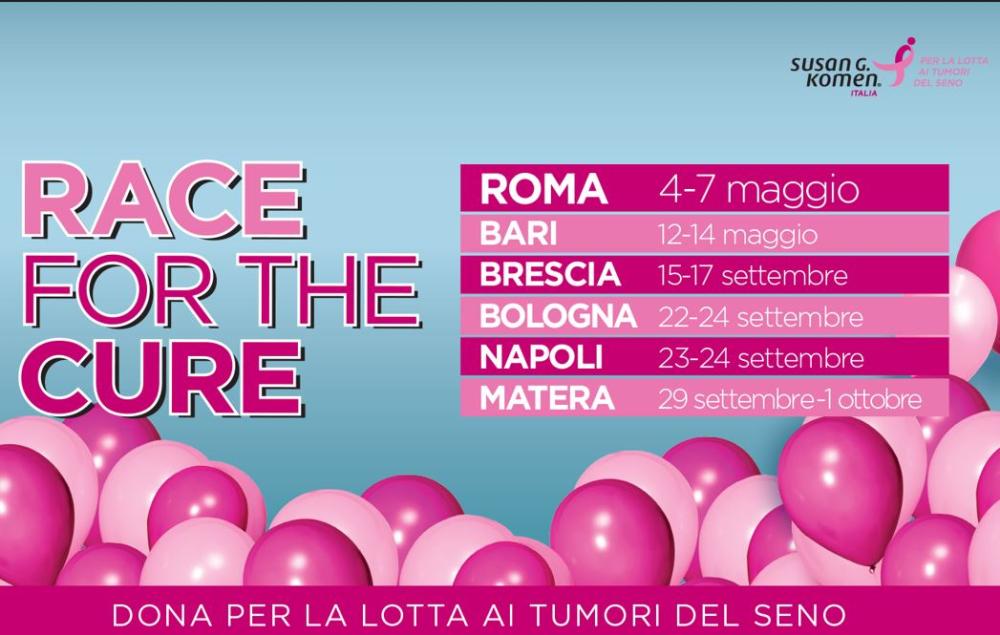 Al via da oggi Race for the Cure, visite gratuite contro il tumore al seno